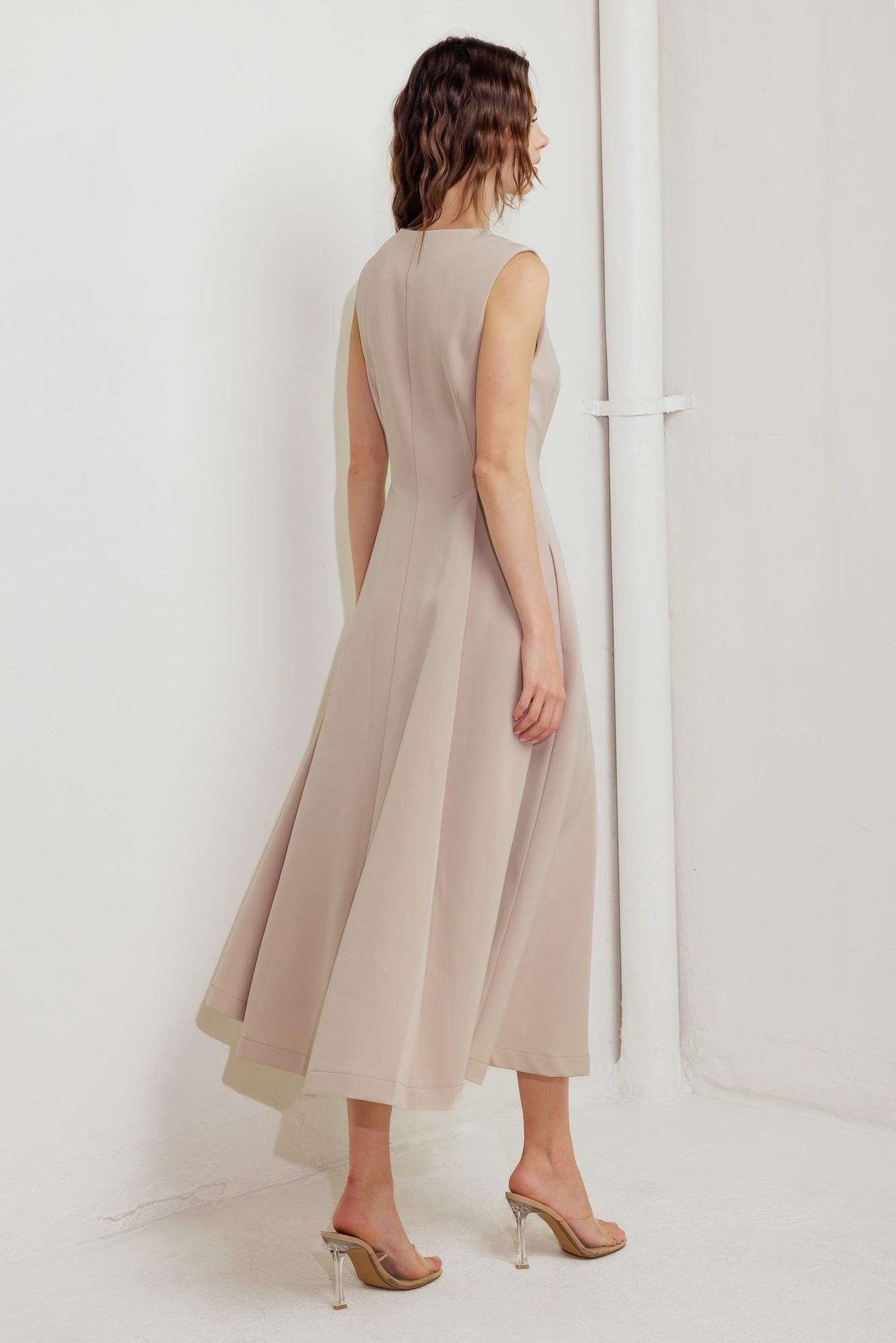 ZIP & FLOW WOVEN MIDI DRESS - Glamourous Grace