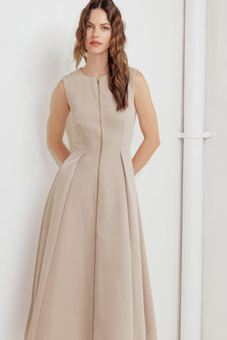 ZIP & FLOW WOVEN MIDI DRESS - Glamourous Grace