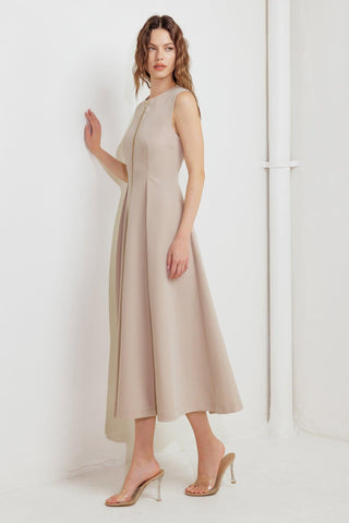 ZIP & FLOW WOVEN MIDI DRESS - Glamourous Grace