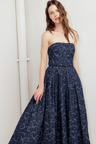 MOONDUST GARDEN DENIM MIDI DRESS - Glamourous Grace