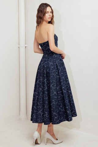 MOONDUST GARDEN DENIM MIDI DRESS - Glamourous Grace