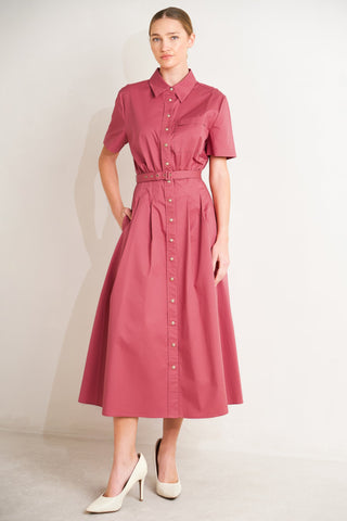 CINCHED COUTURE WOVEN MIDI DRESS - Glamourous Grace
