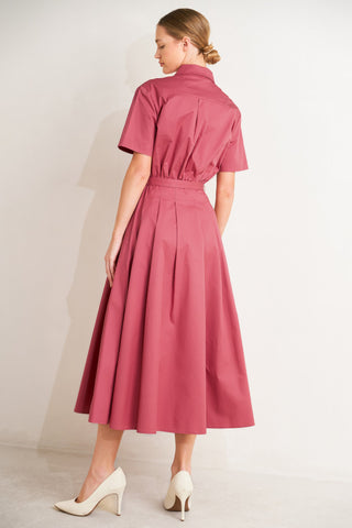 CINCHED COUTURE WOVEN MIDI DRESS - Glamourous Grace