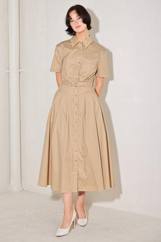 CINCHED COUTURE WOVEN MIDI DRESS - Glamourous Grace