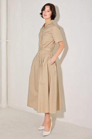 CINCHED COUTURE WOVEN MIDI DRESS - Glamourous Grace