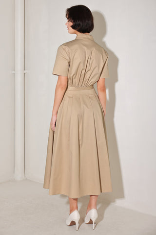CINCHED COUTURE WOVEN MIDI DRESS - Glamourous Grace