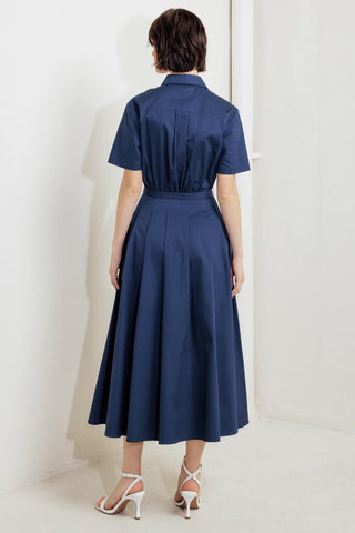 CINCHED COUTURE WOVEN MIDI DRESS - Glamourous Grace