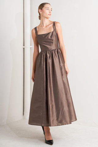CAFÉ LUSTER WOVEN MIDI DRESS - Glamourous Grace