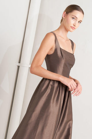 CAFÉ LUSTER WOVEN MIDI DRESS - Glamourous Grace