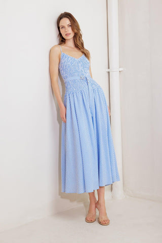 CITY BREEZE WOVEN MIDI DRESS - Glamourous Grace