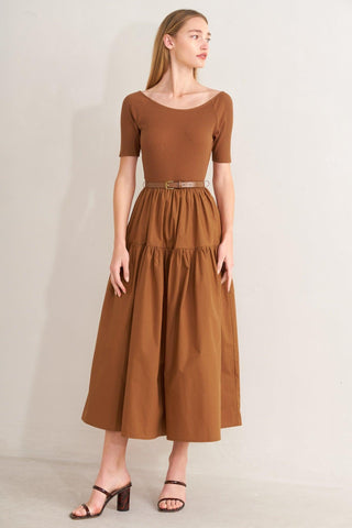 SADDLE BREEZE RUST MIDI DRESS - Glamourous Grace