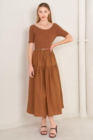 SADDLE BREEZE RUST MIDI DRESS - Glamourous Grace