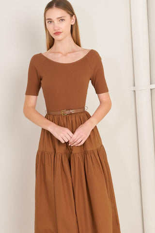 SADDLE BREEZE RUST MIDI DRESS - Glamourous Grace