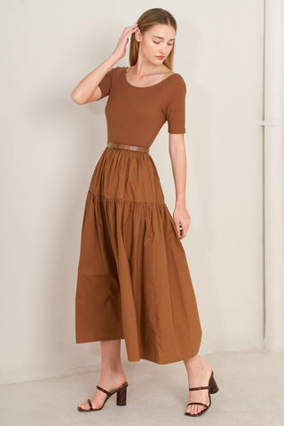 SADDLE BREEZE RUST MIDI DRESS - Glamourous Grace