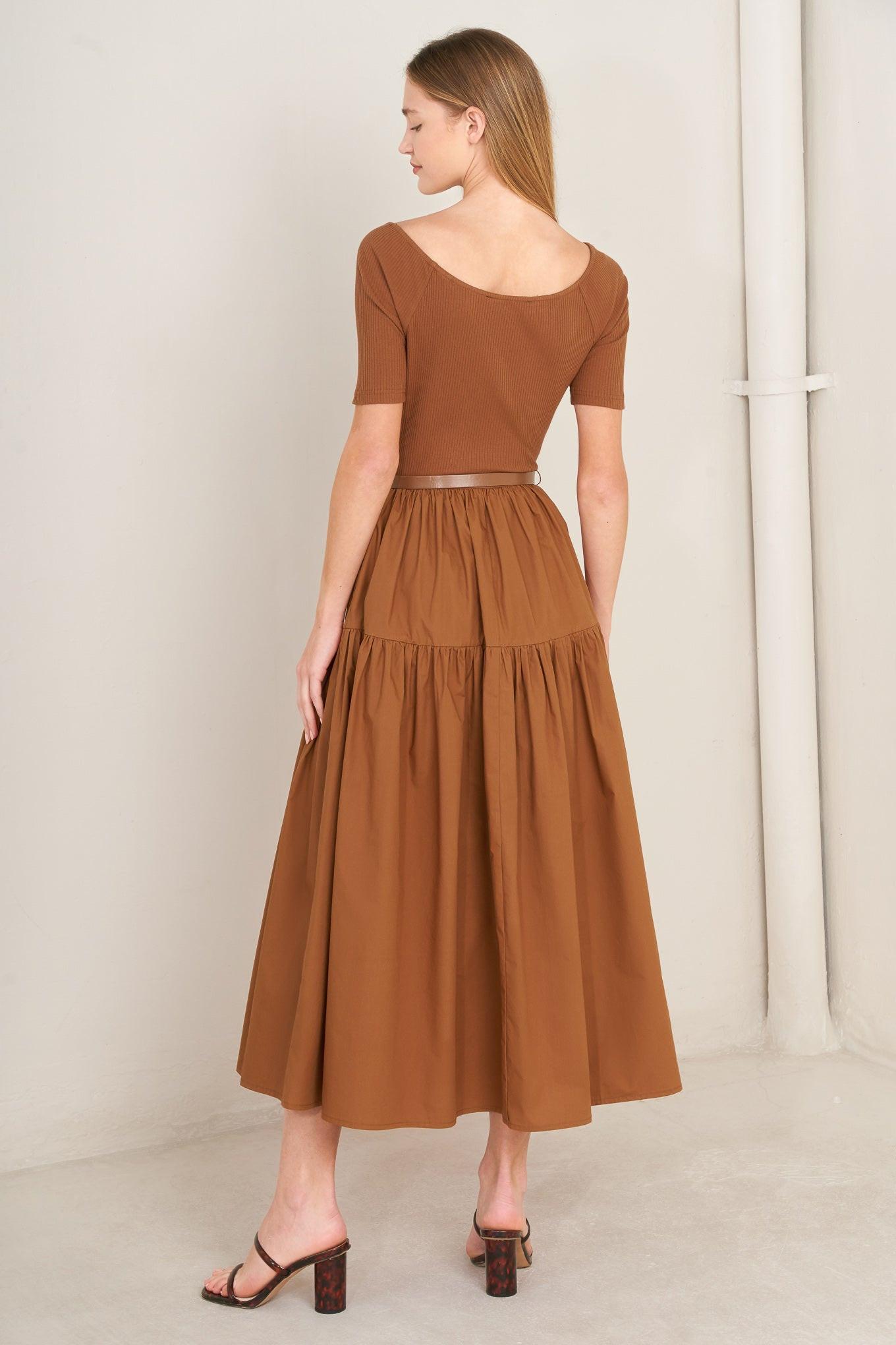 SADDLE BREEZE RUST MIDI DRESS - Glamourous Grace
