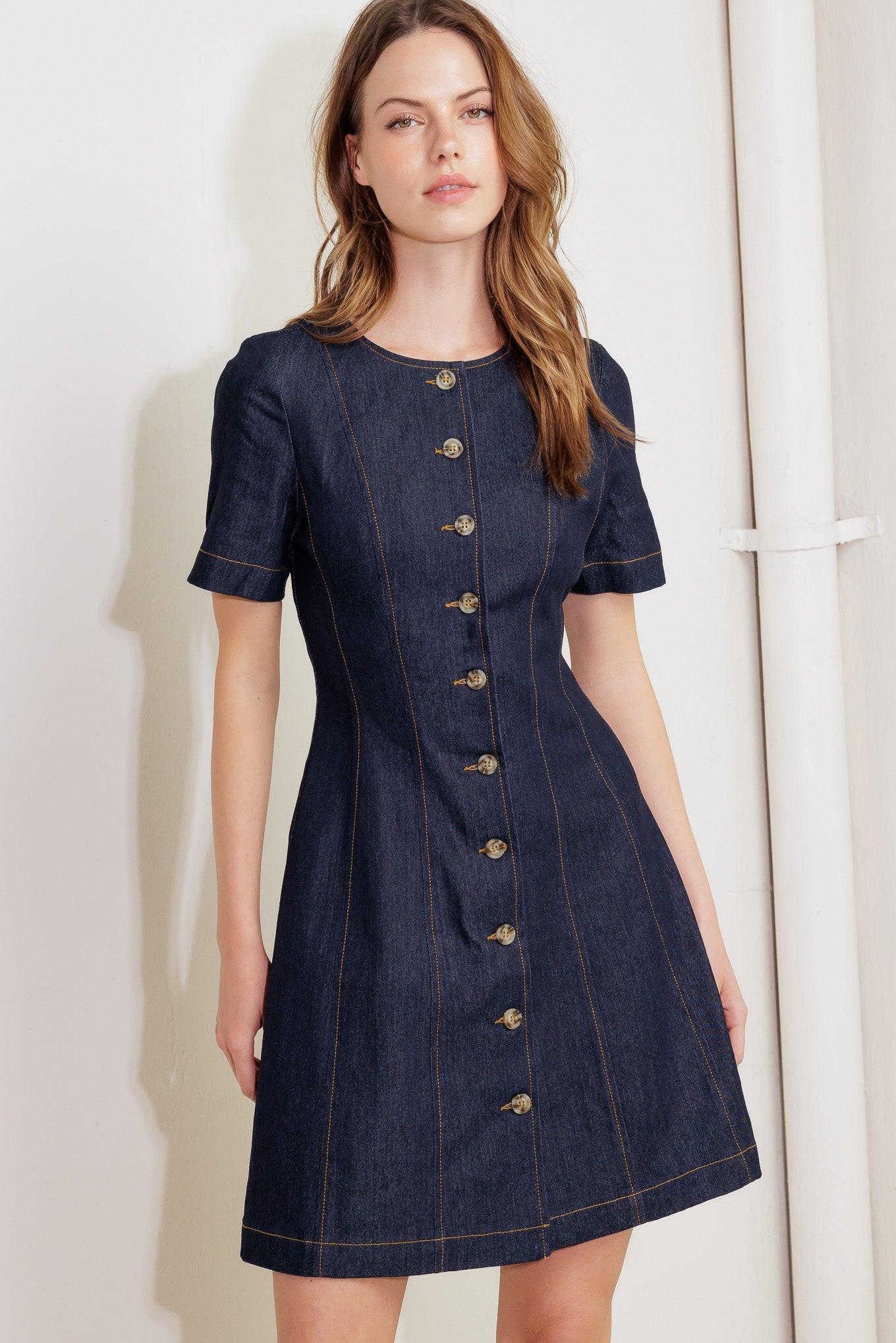 INDIGO TEMPO DENIM MINI DRESS - Glamourous Grace