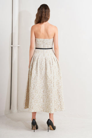 WHISPER LEAF WOVEN MIDI DRESS - Glamourous Grace