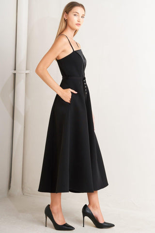MIDNIGHT TUX WOVEN MIDI DRESS - Glamourous Grace