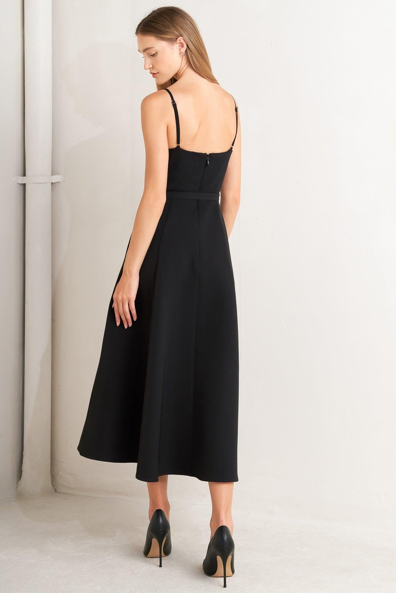 MIDNIGHT TUX WOVEN MIDI DRESS - Glamourous Grace