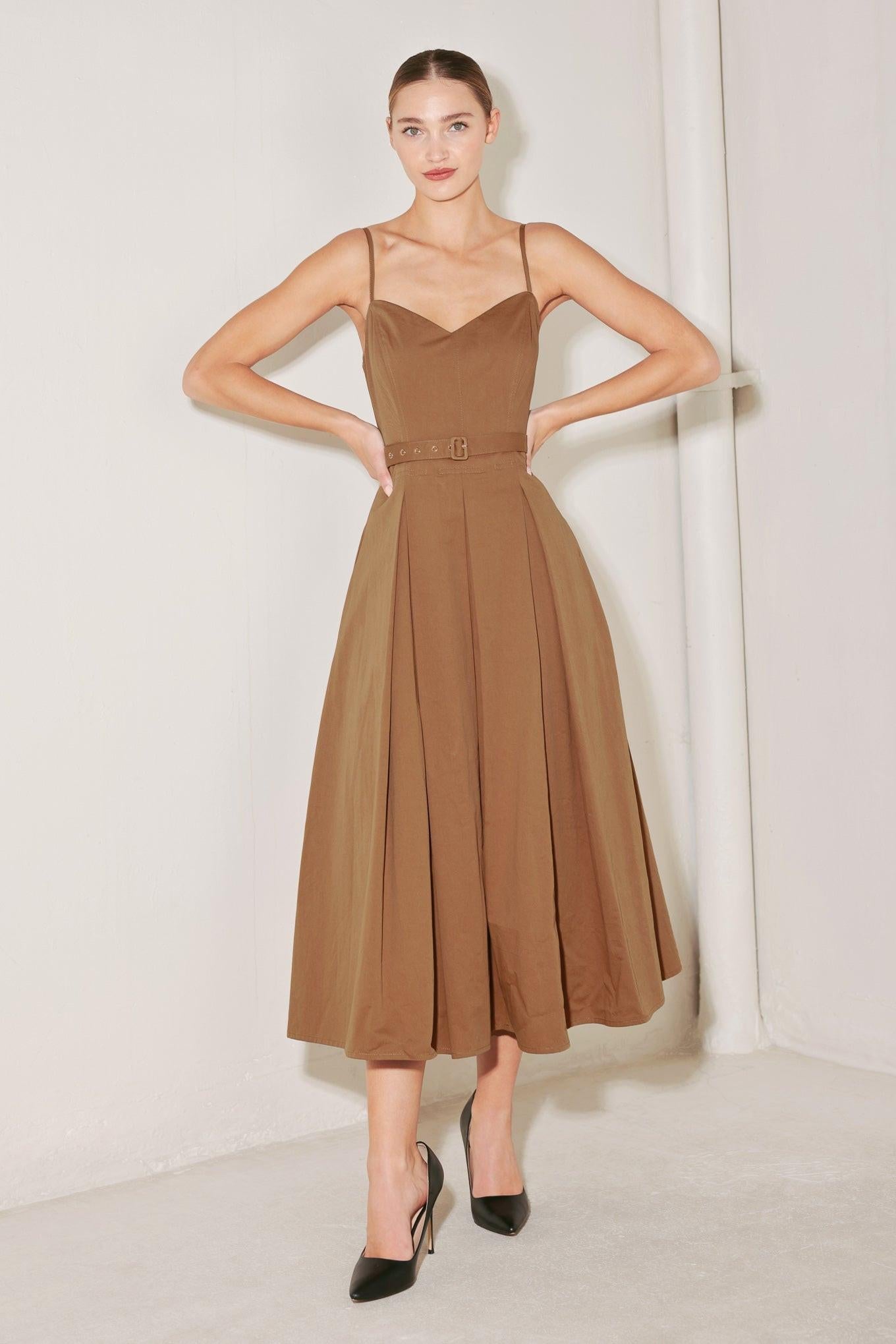 SUNSET SILHOUETTE WOVEN MIDI DRESS - Glamourous Grace
