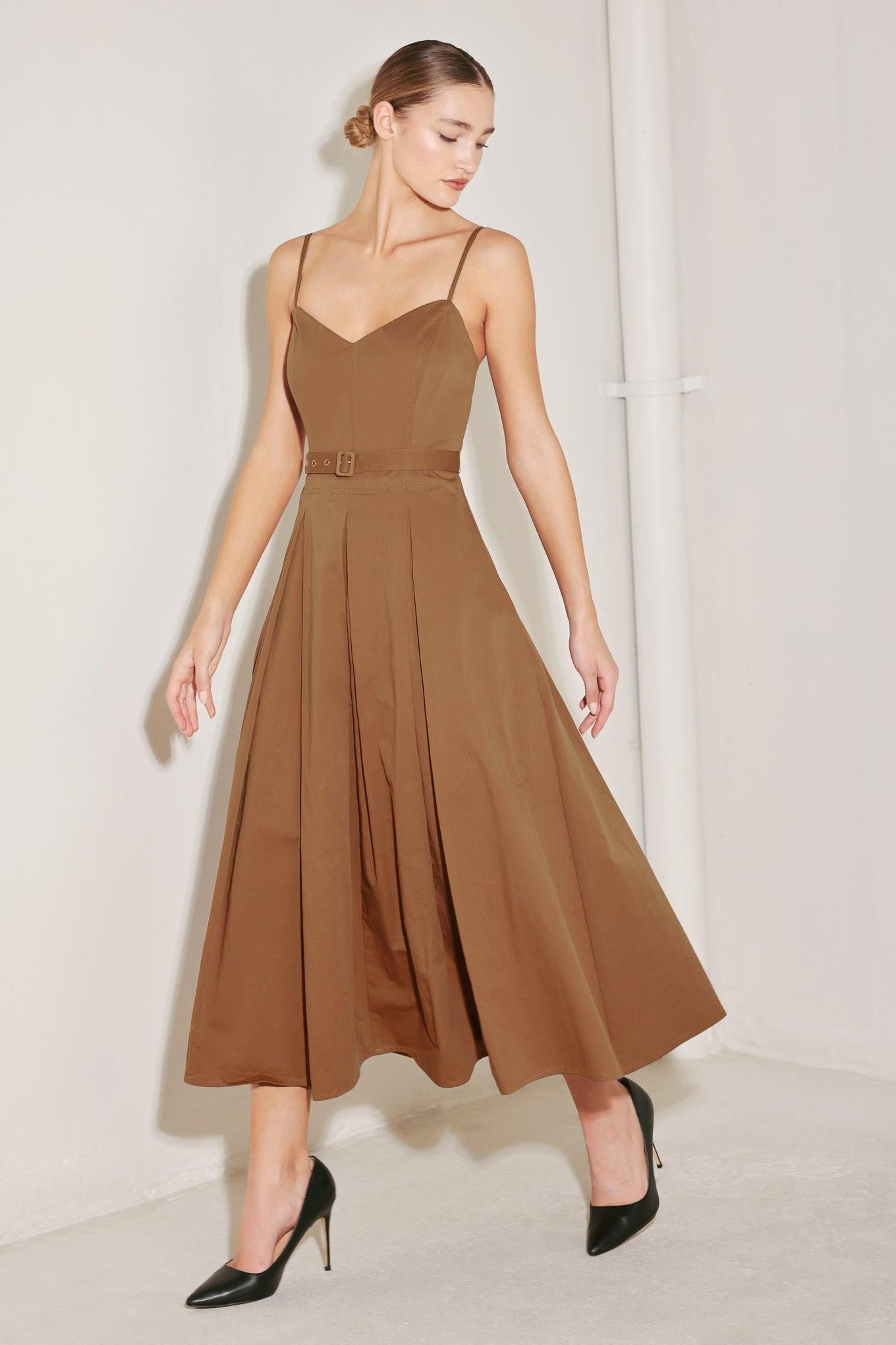 SUNSET SILHOUETTE WOVEN MIDI DRESS - Glamourous Grace