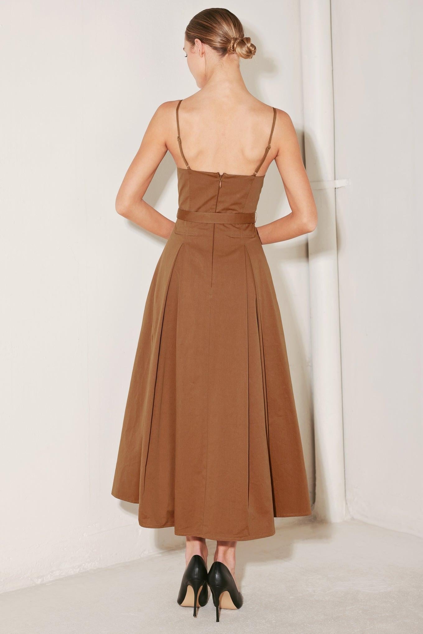 SUNSET SILHOUETTE WOVEN MIDI DRESS - Glamourous Grace