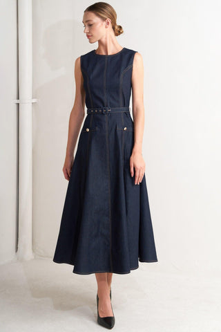 MODERN DARK DENIM MIDI DRESS - Glamourous Grace