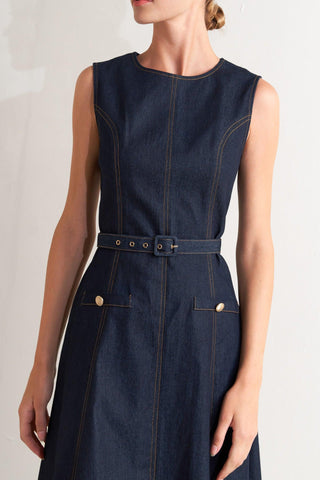 MODERN DARK DENIM MIDI DRESS - Glamourous Grace