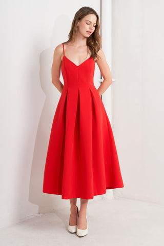 RUBY AFFAIR WOVEN MIDI DRESS - Glamourous Grace