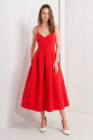 RUBY AFFAIR WOVEN MIDI DRESS - Glamourous Grace