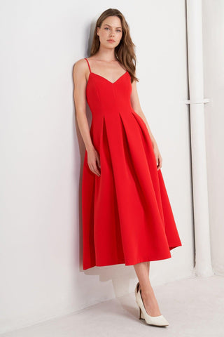 RUBY AFFAIR WOVEN MIDI DRESS - Glamourous Grace