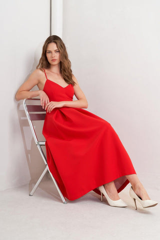 RUBY AFFAIR WOVEN MIDI DRESS - Glamourous Grace