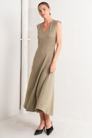 SOPHISTICATED SIMPLICITY WOVEN KNIT MIDI DRESS - Glamourous Grace