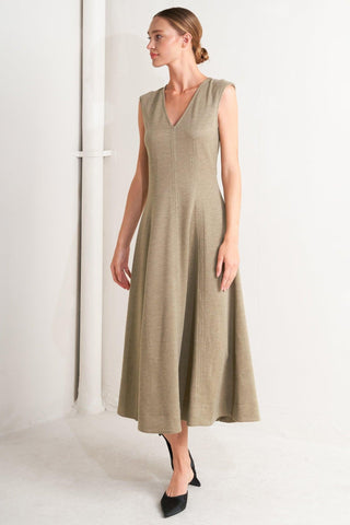 SOPHISTICATED SIMPLICITY WOVEN KNIT MIDI DRESS - Glamourous Grace