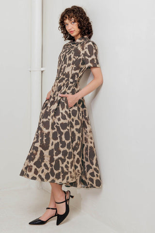TAME GIRAFFE WOVEN MIDI DRESS - Glamourous Grace