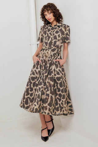 TAME GIRAFFE WOVEN MIDI DRESS - Glamourous Grace