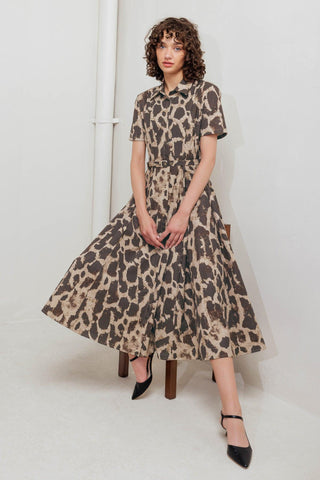 TAME GIRAFFE WOVEN MIDI DRESS - Glamourous Grace