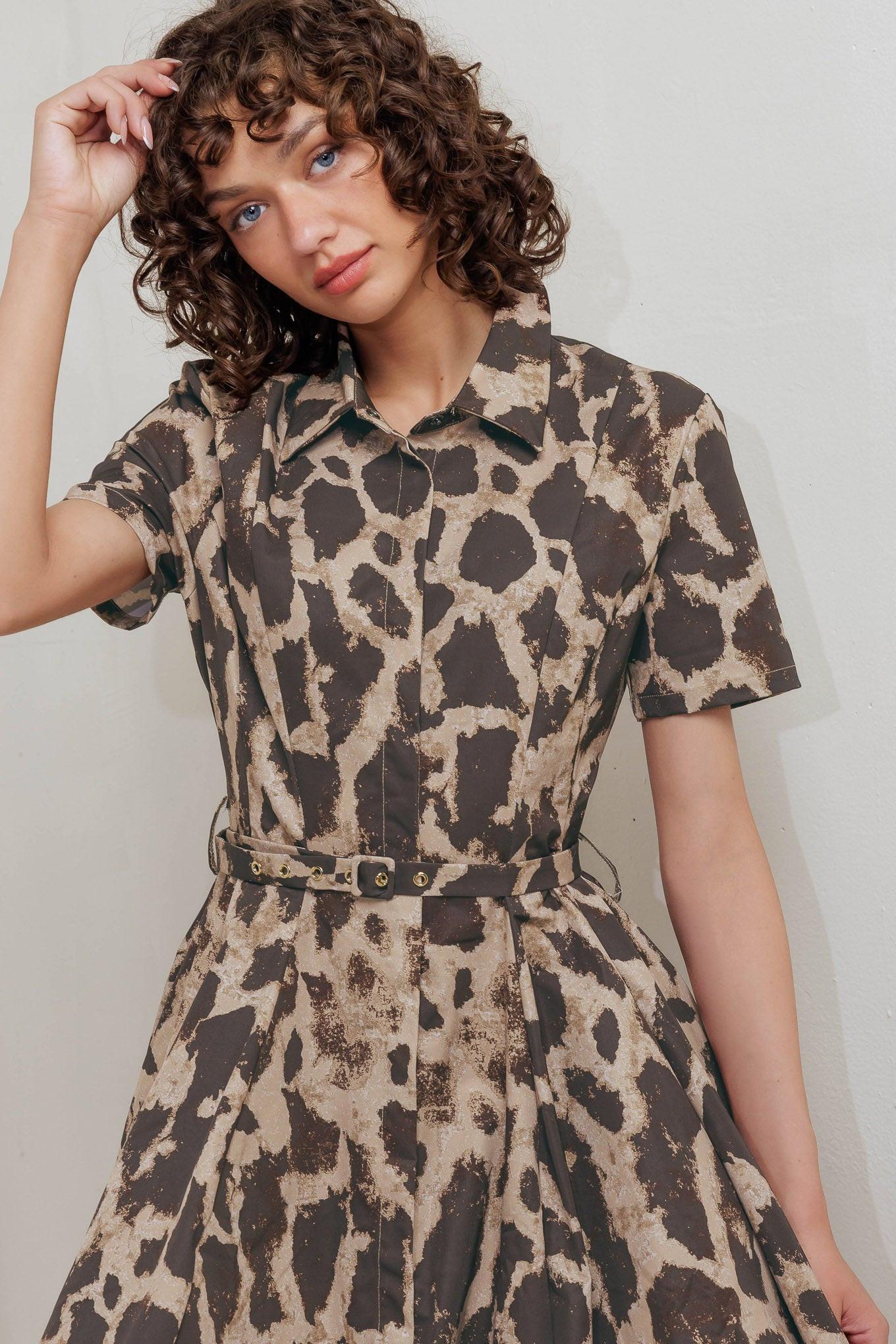 TAME GIRAFFE WOVEN MIDI DRESS - Glamourous Grace