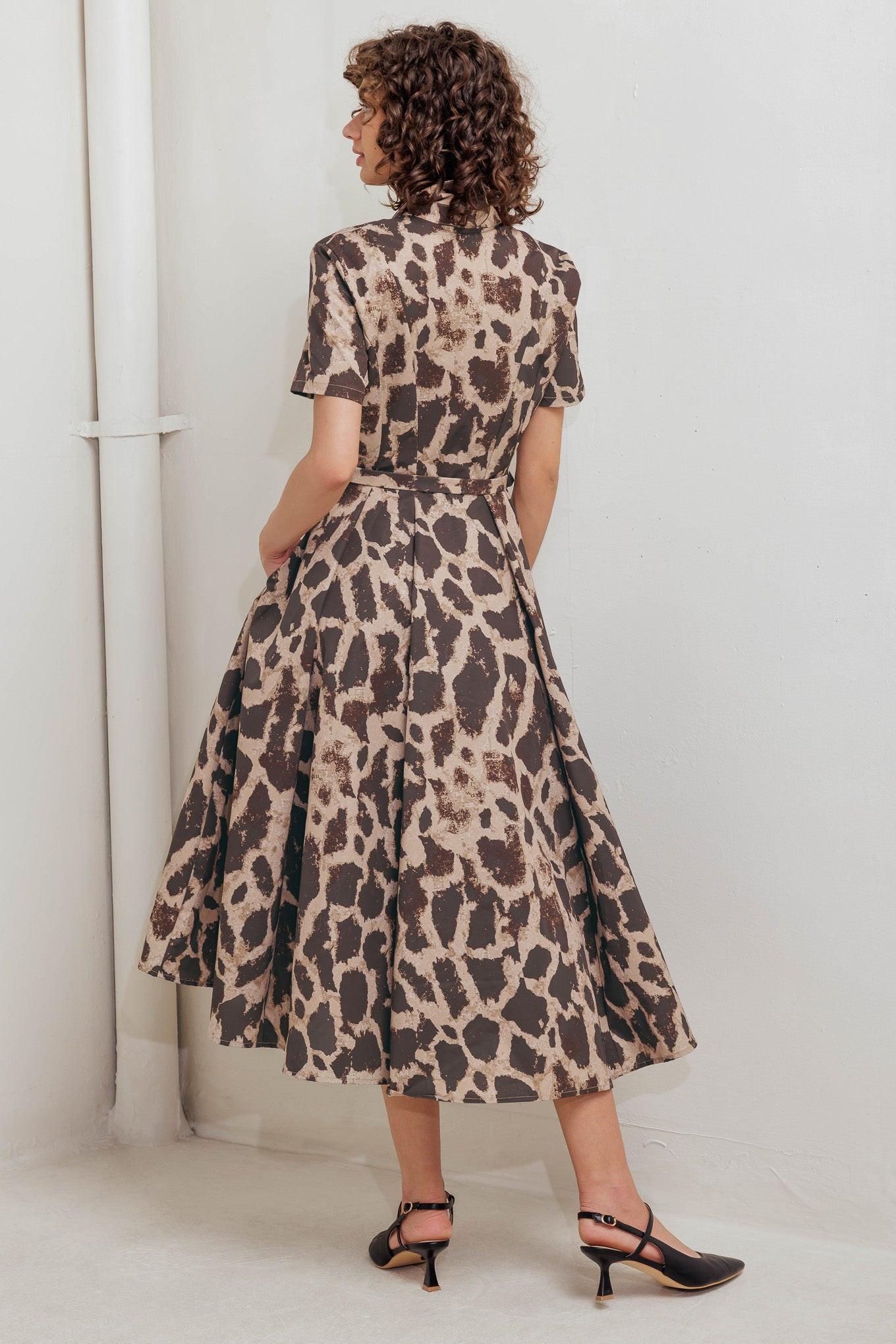 TAME GIRAFFE WOVEN MIDI DRESS - Glamourous Grace