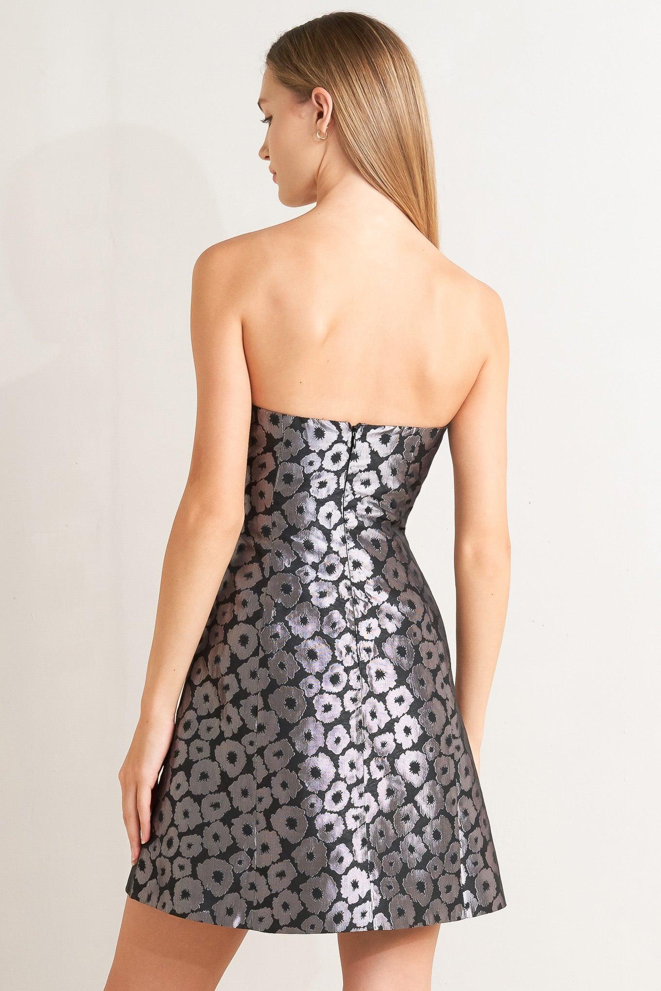 SHINE ON ME WOVEN JACQUARD MINI DRESS - Glamourous Grace