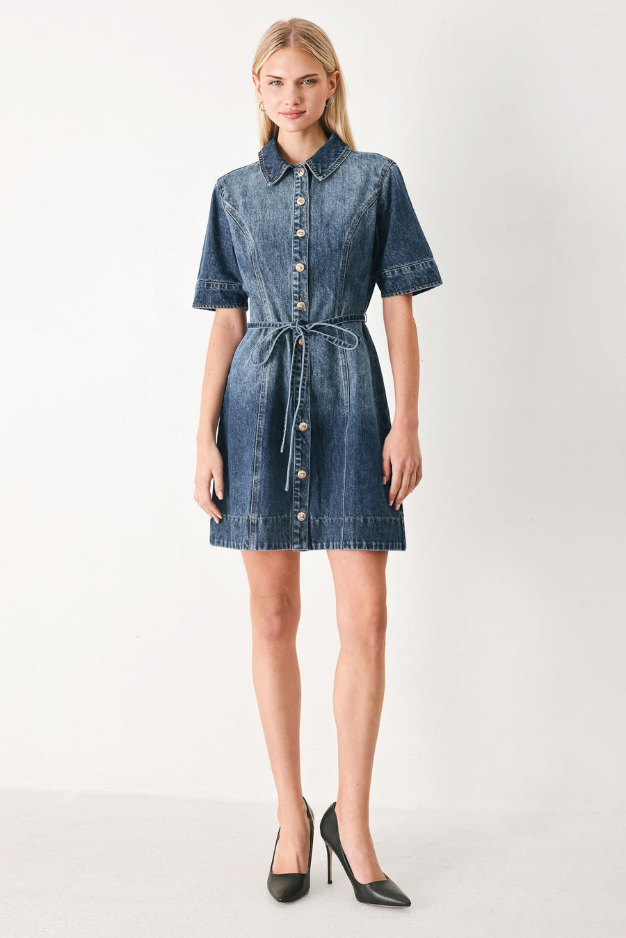 POWER IN DENIM MINI DRESS - Glamourous Grace