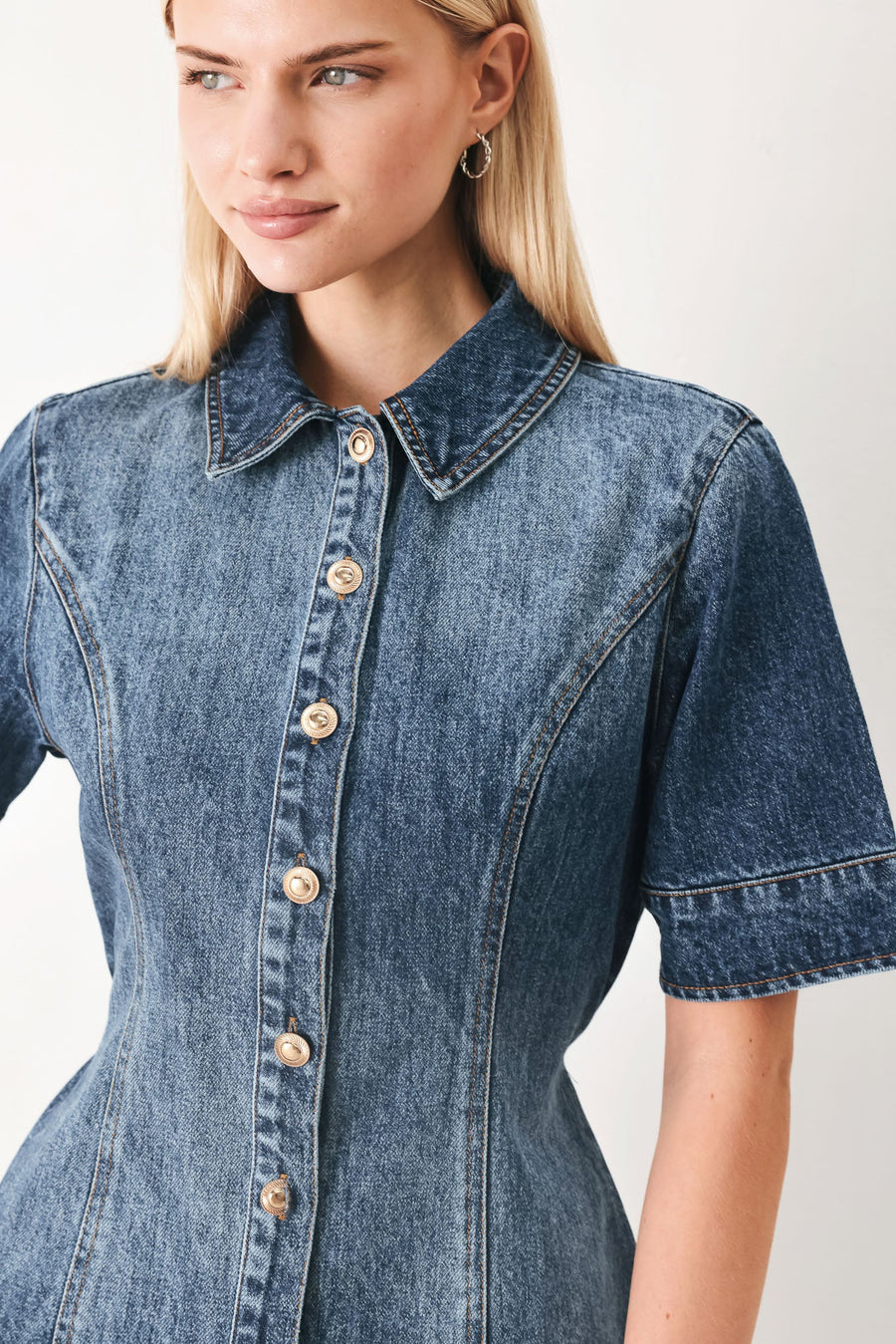 POWER IN DENIM MINI DRESS - Glamourous Grace