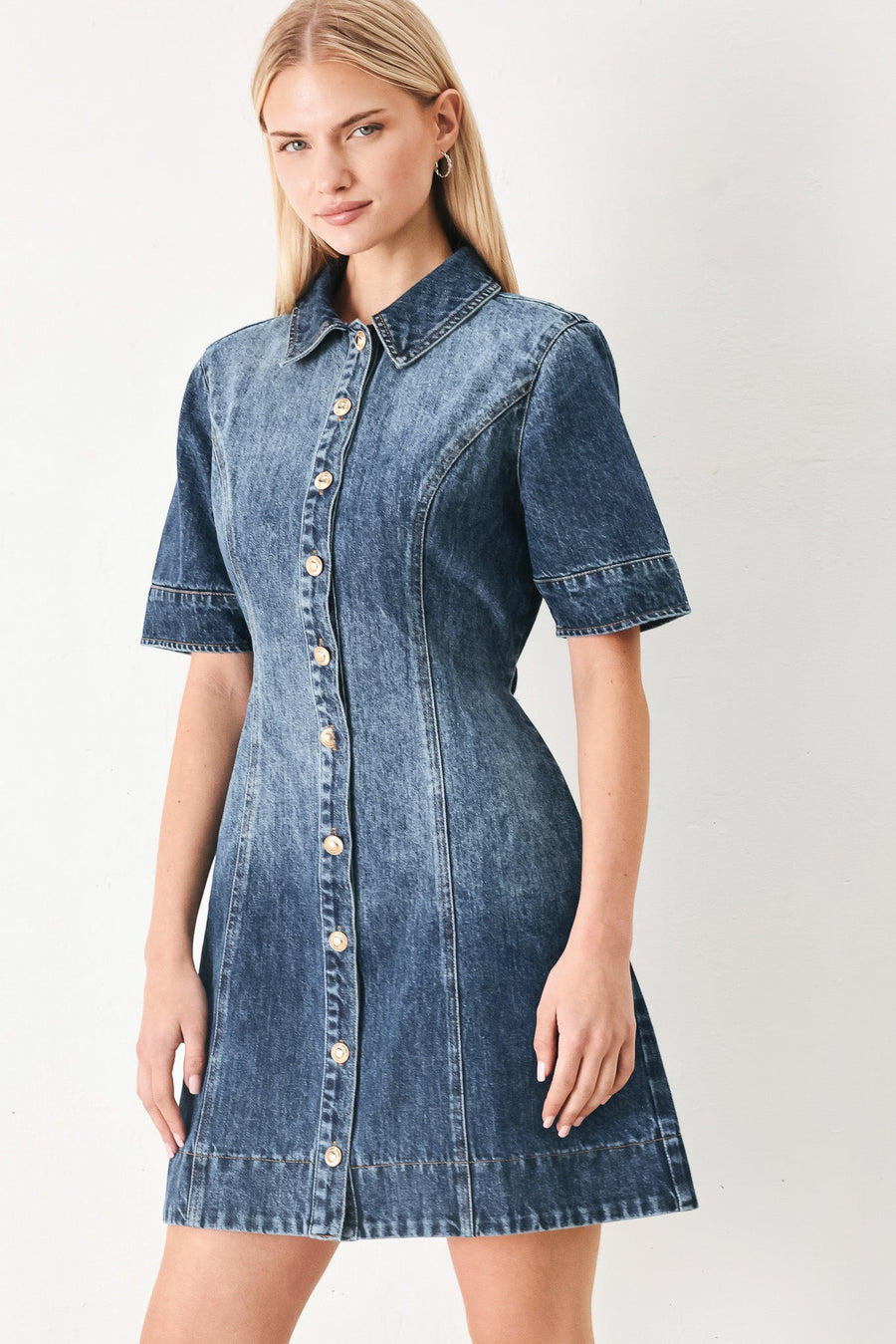 POWER IN DENIM MINI DRESS - Glamourous Grace