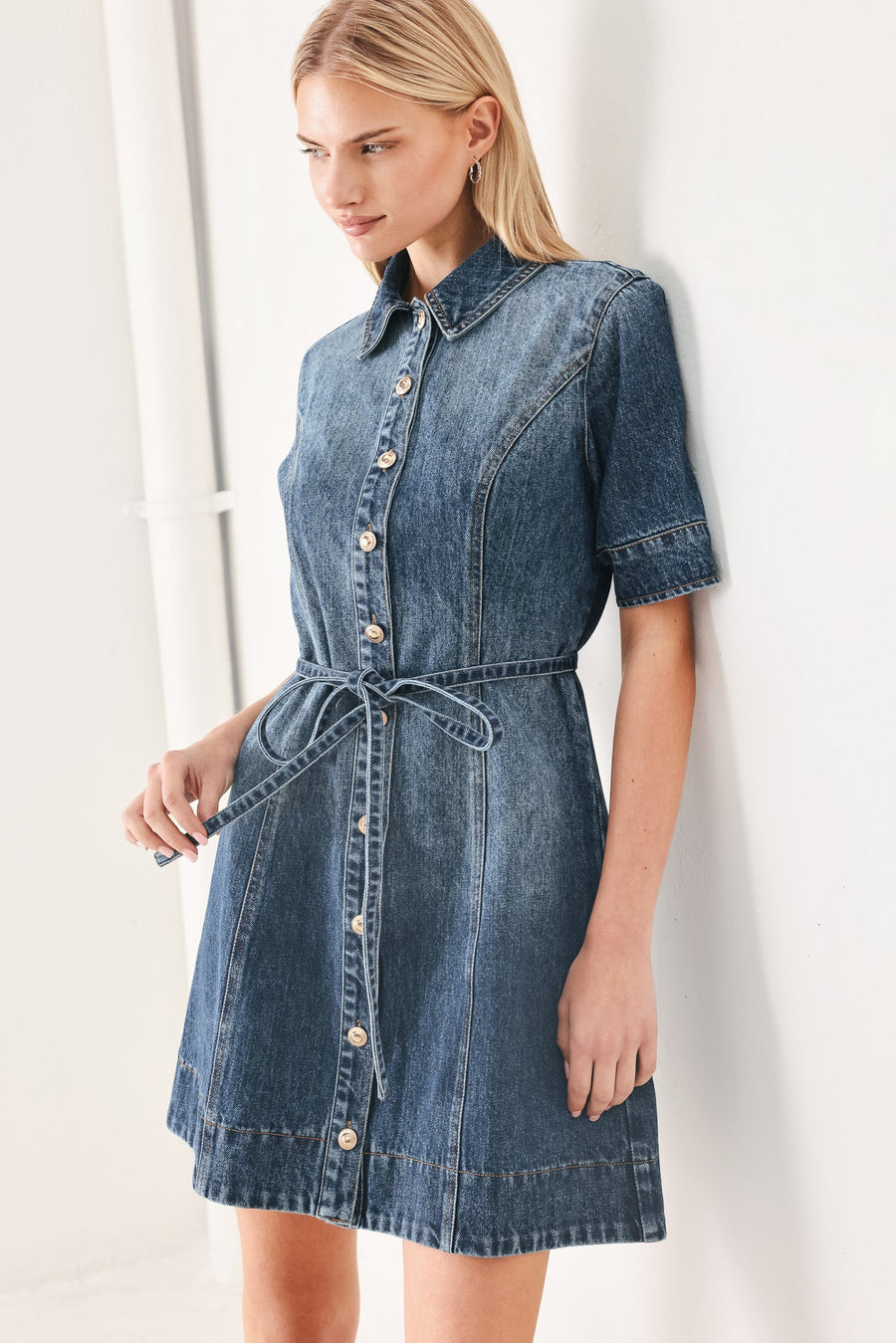 POWER IN DENIM MINI DRESS - Glamourous Grace
