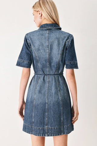 POWER IN DENIM MINI DRESS - Glamourous Grace