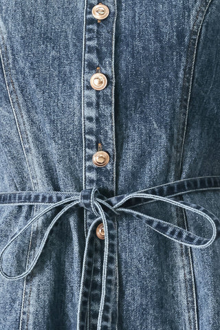 POWER IN DENIM MINI DRESS - Glamourous Grace