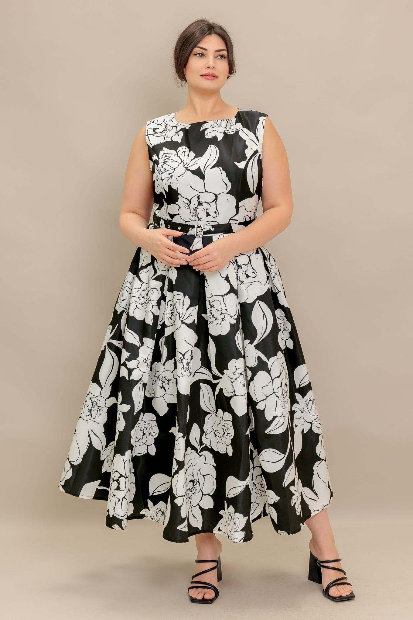 SILENT HEART BLACK WOVEN MIDI DRESS - Glamourous Grace