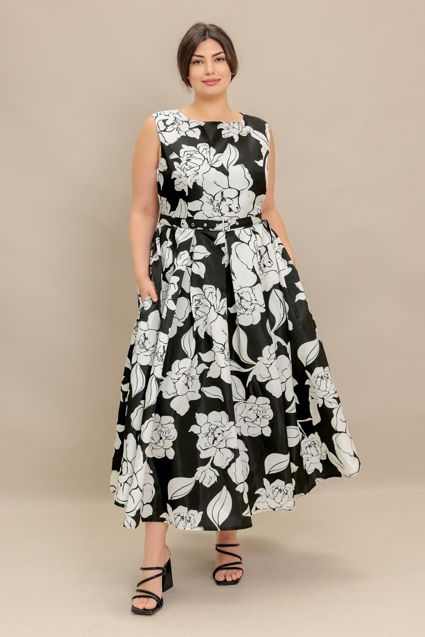 SILENT HEART BLACK WOVEN MIDI DRESS - Glamourous Grace