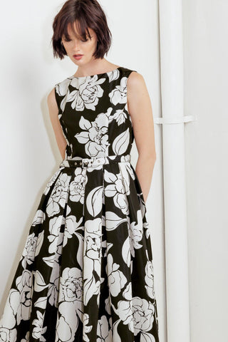 SILENT HEART BLACK WOVEN MIDI DRESS - Glamourous Grace