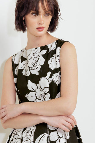 SILENT HEART BLACK WOVEN MIDI DRESS - Glamourous Grace